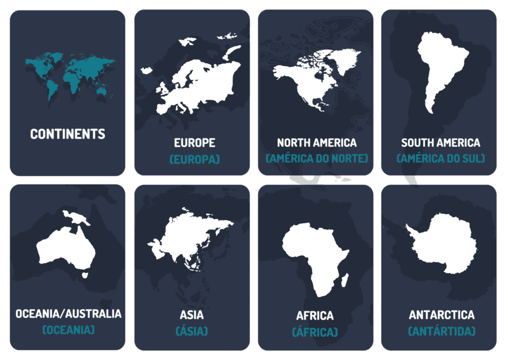 continentes em ingles continentes em ingles